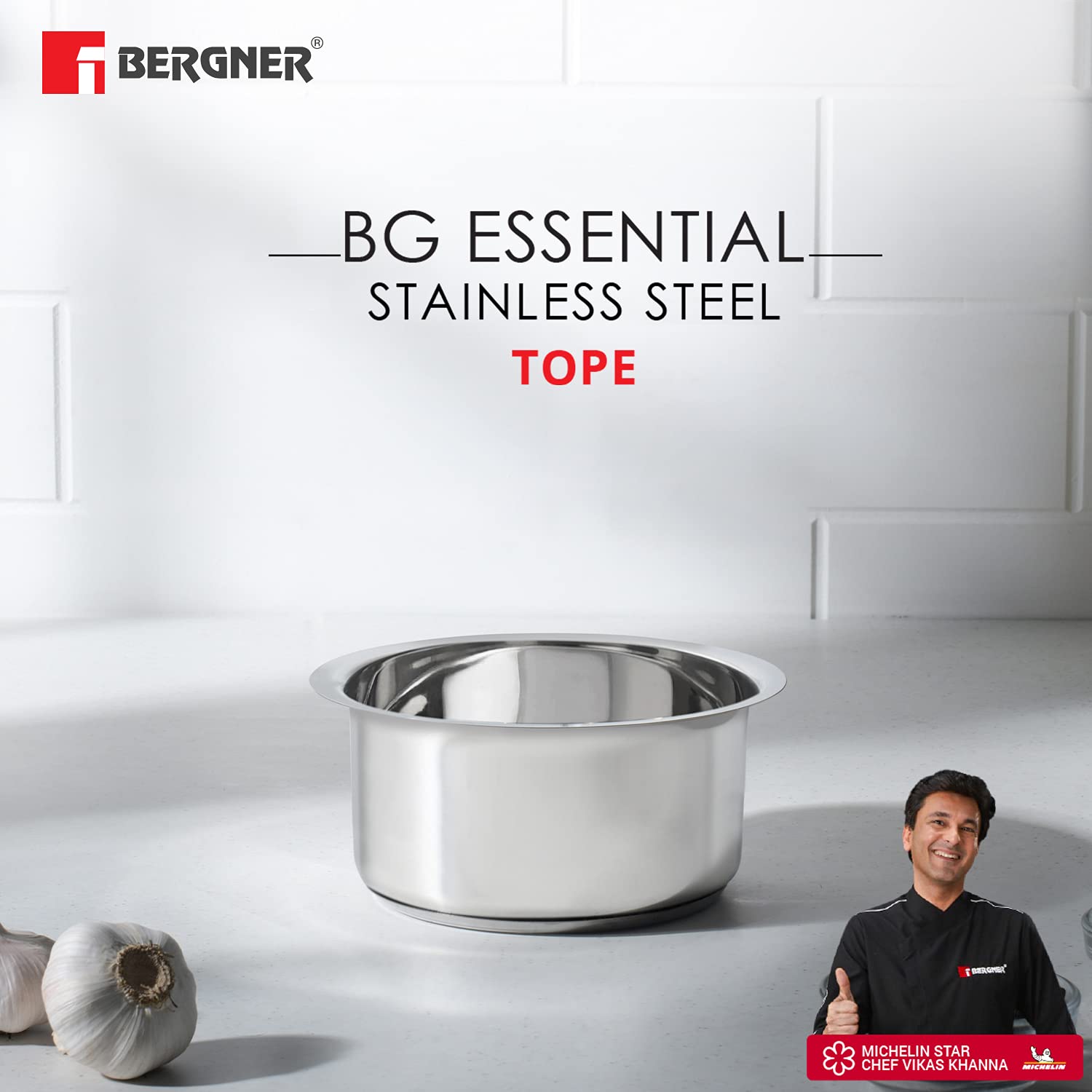 Bergner Stainless Steel 25 cm 6.5 Ltr Tope