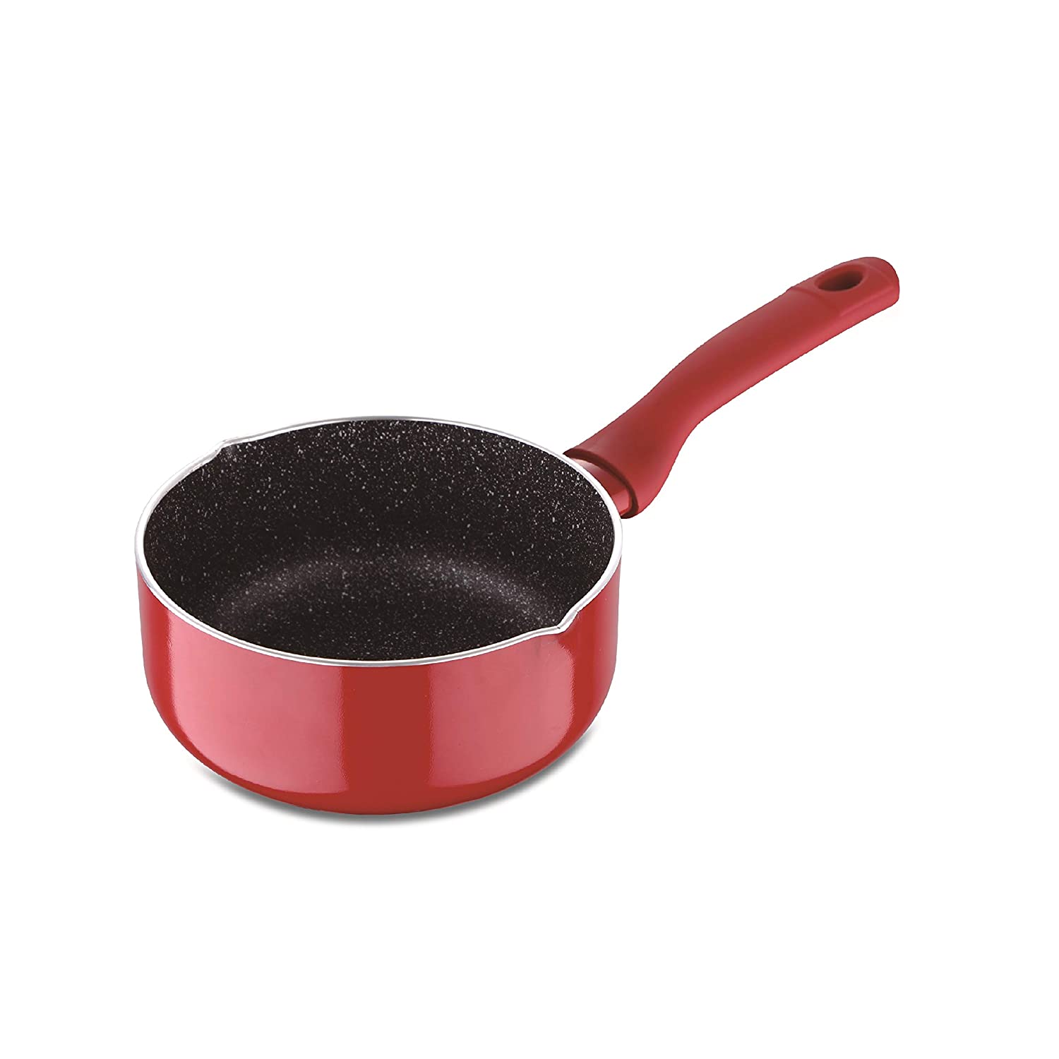 Bergner Red Colour Bellini Plus Non-Stick Sauce Pan in 18 cm size and 2.35 Ltr capacity