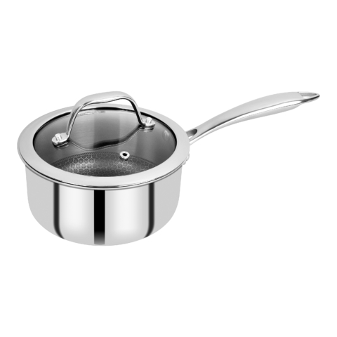 Bergner Hi-Tech Prism Saucepan with 14 cm size and 1 Ltr capacity