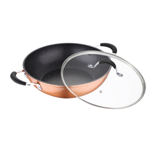 Bergner Infinity Chefs Non-Stick Kadhai with Glass Lid, Copper - 2.0 Ltr