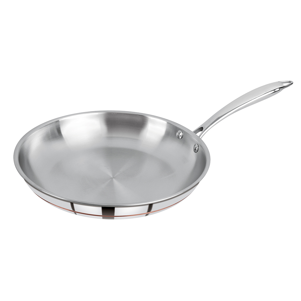 Bergner Argent 5CX 5 Ply Stainless Steel Silver Frypan in 24 cm size