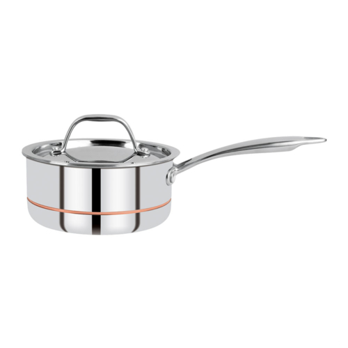 Bergner Stainless Steel Saucepan with Stainless Steel Lid, Sliver - 1.4 Ltr