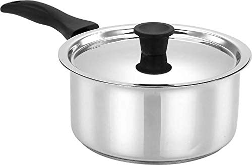 Bergner Stainless Steel Saucepan With Lid and Knob, Induction Base - 0.5 Ltr