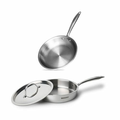Bergner Triply Stainless Steel Cookware Combo, Silver, Saute Pan & Fry Pan