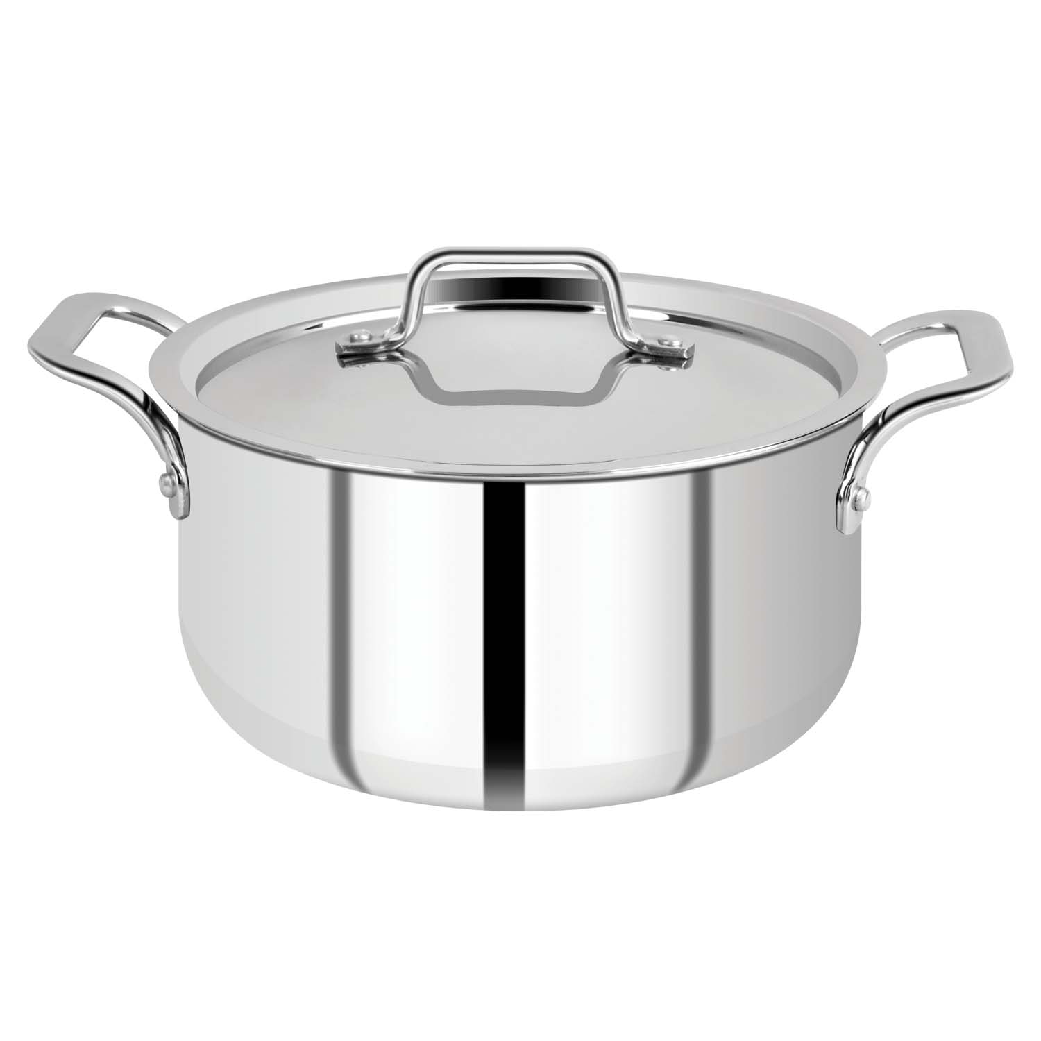 MAXIMA Tri Ply Stainless Steel Kadai with SS Lid size 2 TO 12LTR